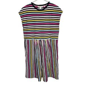 Boden Striped T Shirt Dress 10P Preppy Twee Beach Vacation Summer Mini Colorful